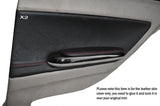 RED STITCH 2X REAR DOOR CARD TRIM LEATHER COVERS FITS BMW E46 COUPE 1998-2005
