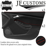 RED STITCH 2X FRONT DOOR TRIM+CAPPING COVERS FOR FORD FOCUS MK3 11-14 5DR JF1