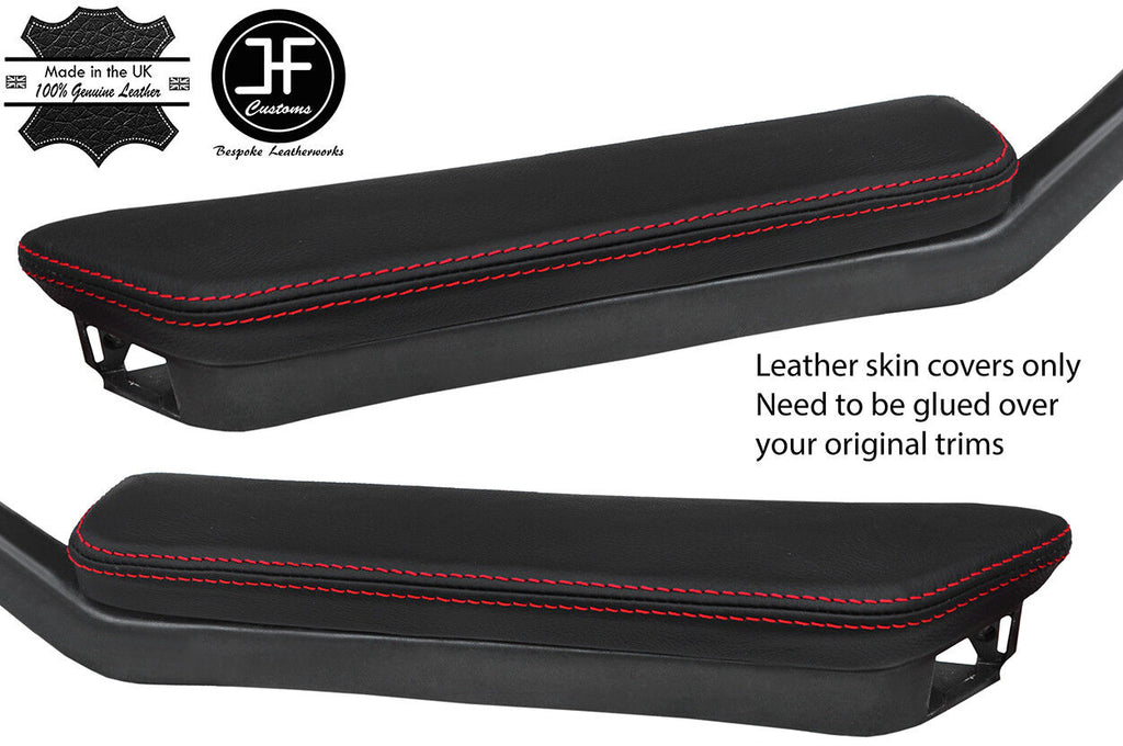 RED STITCH FOR LANCIA MONTECARLO SCORPION 2 X DOOR ARMREST COVERS CUSTOM NEW