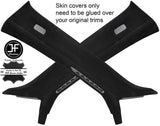 BLACK STITCH 2X A PILLAR REAL SUEDE COVERS FITS AUDI TT MK3 COUPE 2015-2019
