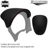 DARK RED STITCH SPEEDO HOOD LEATHER COVER FOR FIAT 500 2015-2020 CUSTOM NEW