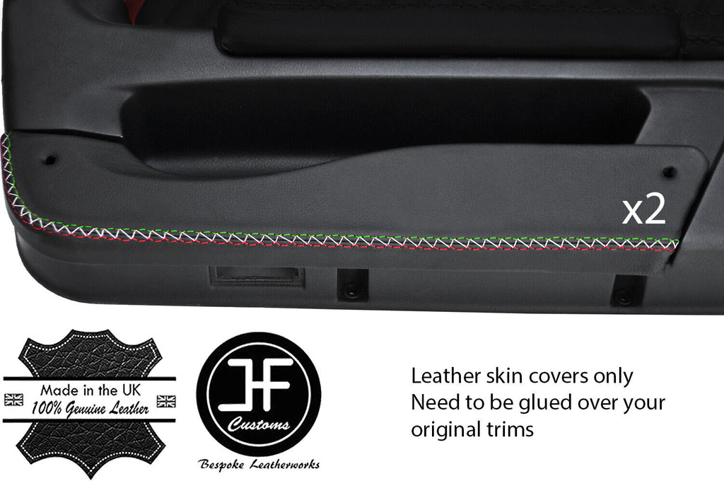 IT FLAG STITCH 2X DOOR POCKET TRIM LEATHER COVERS FOR ALFA ROMEO GTV 916 DSG2