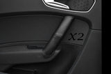 BLACK STITCH 2X FRONT DOOR HANDLE LEATHER SKIN COVERS FITS AUDI A1 2010-2014