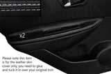 WHITE STITCHING 2X REAR DOOR ARMREST SKIN COVERS FITS NISSAN QASHQAI 07-13