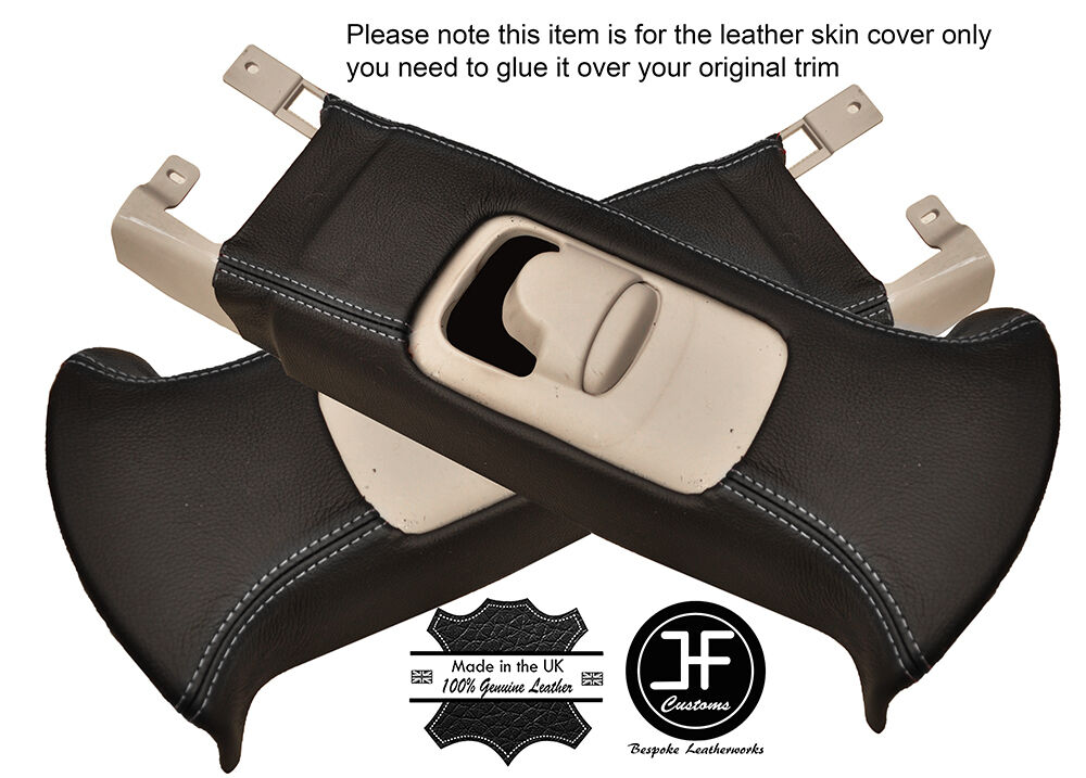 GREY STITCH 2X UPPER B PILLAR LEATHER COVERS FITS BMW MINI R50 R53 2001-2006
