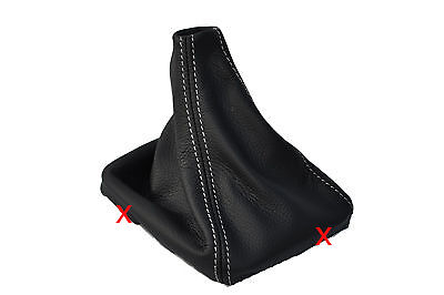 WHITE STITCH FITS NISSAN NAVARA D40 2006+ GEAR GAITER REAL LEATHER SHIFT BOOT