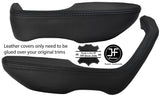 BLACK STITCH 2X FRONT DOOR HANDLE ARMREST LEATHER COVERS FITS BMW E21 1975-1984