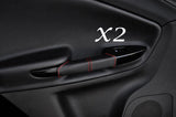 RED STITCHING FITS ALFA ROMEO GIULIETTA 10-13+ 2X REAR DOOR HANDLE LTHR COVERS
