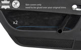 BLUE STITCHING 2X FRONT DOOR CARD SUEDE COVERS FITS AUDI TT MK1 1998-2006