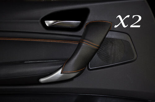ORANGE STITCH FITS BMW 1 SERIES F20 F21 10-13 2X REAR DOOR HANDLE COVERS