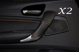 ORANGE STITCH FITS BMW 1 SERIES F20 F21 10-13 2X REAR DOOR HANDLE COVERS
