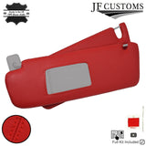 RED CROSS STITCH LEATHER 2X SUN VISOR SET COVER FOR PORSCHE CAYENNE 955 03-10