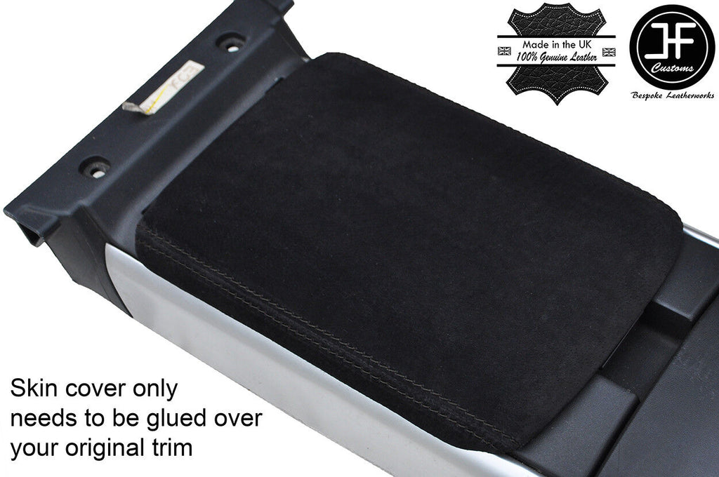 BLACK STITCHING REAL SUEDE REAR ARMREST COVER FITS MAZDA RX8 2003-2012