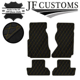 YELLOW DIAMOND STITCH VINYL 4X TAILORED FLOOR MAT CARPETS FOR MAZDA RX7 91-02
