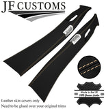 CREAM STITCH LEATHER 2X UPPER LOWER B PILLAR COVERS  FOR VOLVO XC90 02-06