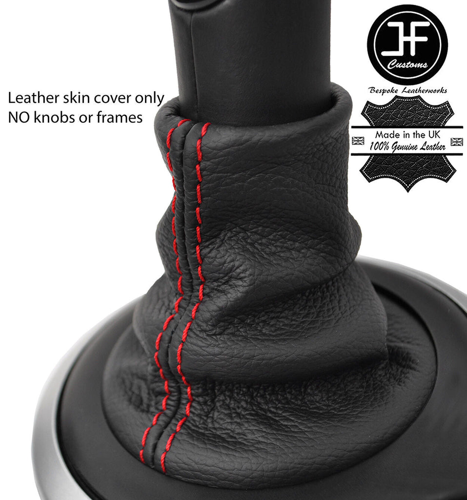 RED STITCH AUTOMATIC LEATHER GEAR GAITER FOR FORD FIESTA MK6 FUSION 2002-2008