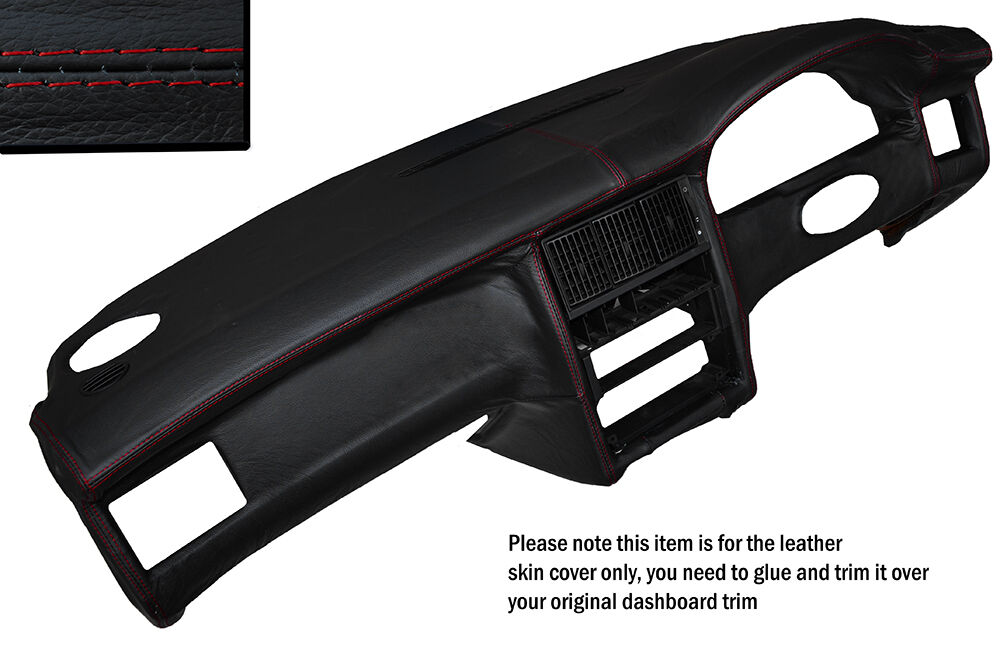 RED STITCH DASH DASHBOARD LEATHER SKIN COVER FITS AUDI 80 CABRIO 1993-2000