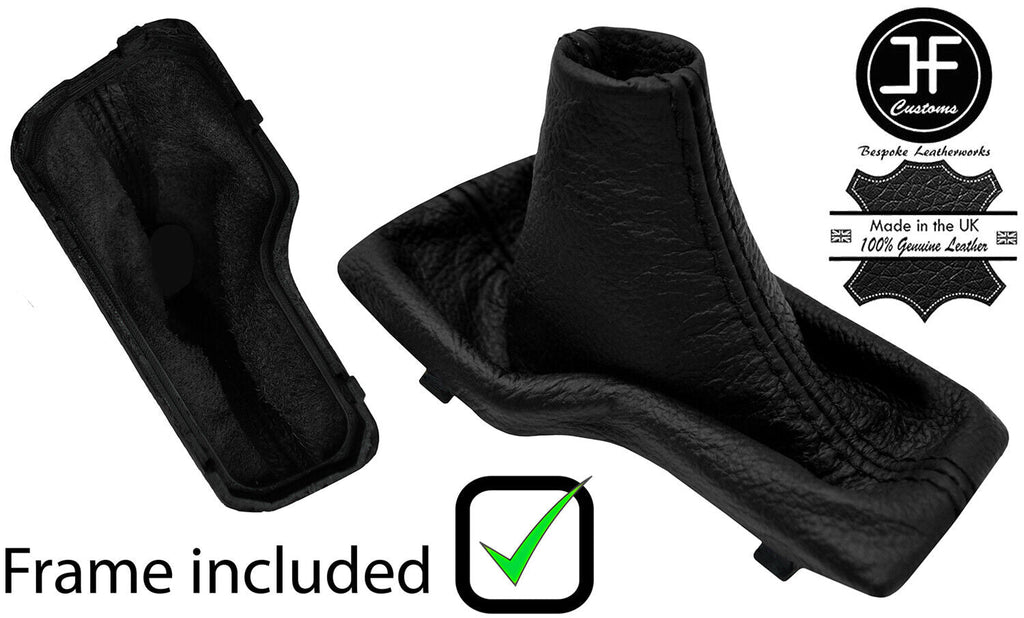 BLACK REAL LEATHER AUTO GEAR GAITER + PLASTIC FRAME FITS KIA OPTIMA 2016-2019