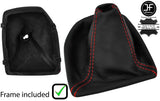 RED STITCH LEATHER MANUAL GEAR GAITER+PLASTIC FRAME FITS BMW X1 E84 2009-2015
