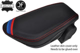 RED STITCH TRI STRIPES LEATHER ARMREST LID COVER FOR BMW 2 SERIES F45 F46 14-18
