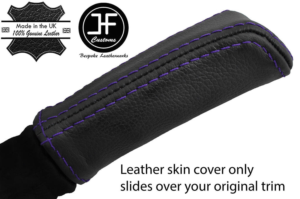 PURPLE STITCH HANDBRAKE HANDLE LEATHER COVER FITS DEFENDER 90 110 83-06 STYLE 2