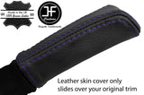 PURPLE STITCH HANDBRAKE HANDLE LEATHER COVER FITS DEFENDER 90 110 83-06 STYLE 2
