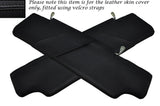 BLACK STITCH 2X SUN VISORS LEATHER COVERS FITS LAND ROVER DEFENDER 2007-2014