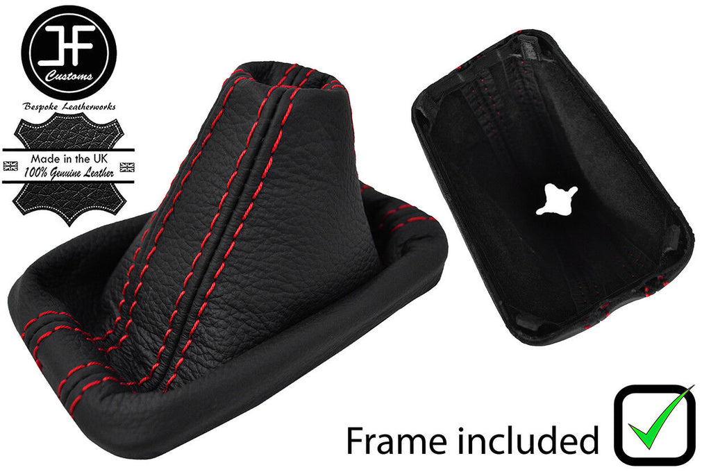 RED STITCH LEATHER AUTOMATIC DSG GAITER+PLASTIC FRAME FOR VW PASSAT B7 11-14