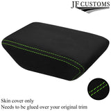 LIGHT GREEN STITCH SUEDE ARMREST LID COVER FITS VW POLO 2017-2022 CUSTOM NEW