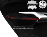 RED STITCH 2X REAR DOOR ARMREST SUEDE COVERS FOR HONDA CIVIC 06-12 STYLE 2