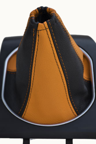 FITS FORD MONDEO Mk3 03-2006 GAITER BEST LEATHER ORANGE CUSTOM NEW MADE IN UK