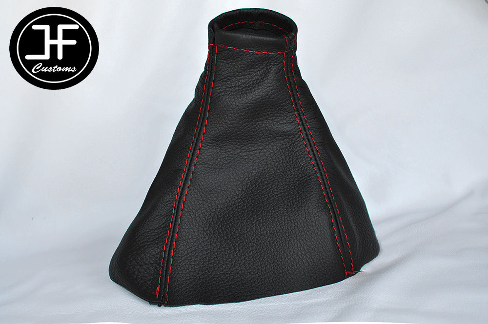 RED STITCHING FITS LANOS 1997-2002 GEAR STICK GAITOR REAL LEATHER CUSTOM NEW
