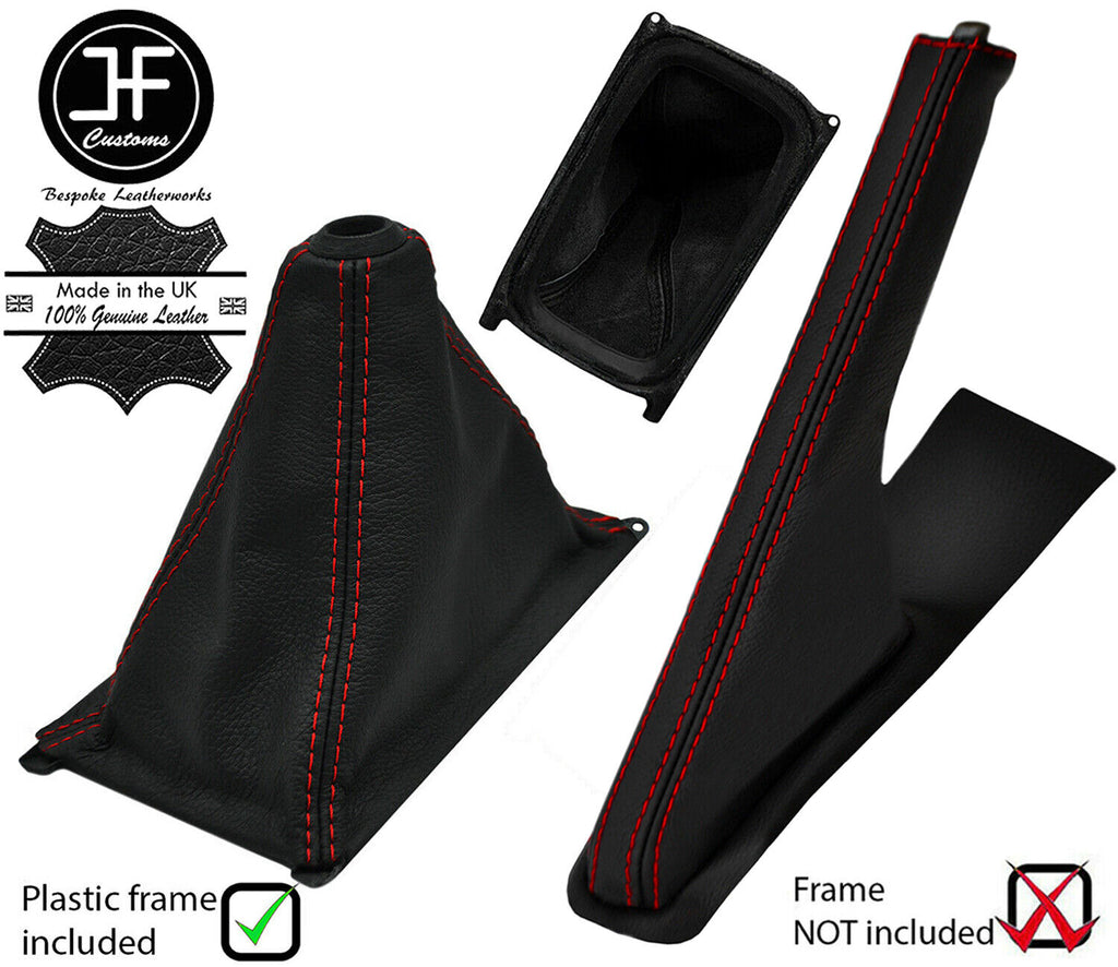 RED STICH LETHR GEAR GAITER WITH FRAME+HANDBRAKE GAITER FOR HONDA CIVIC 88-95