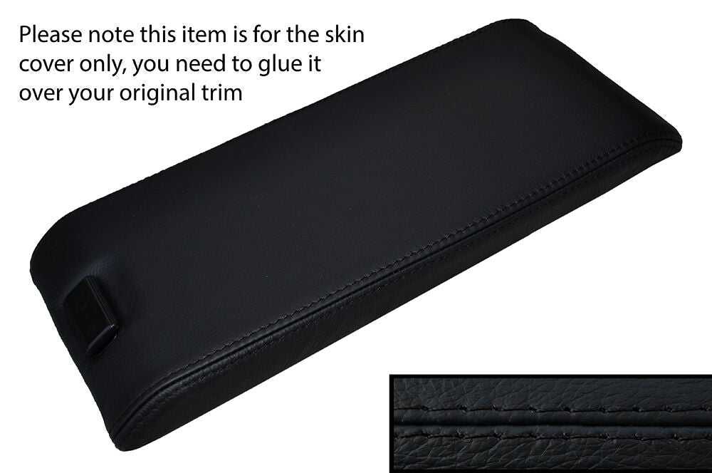 BLACK STITCH ARMREST LID LEATHER SKIN COVER FITS MERCEDES SL CLASS R129 89-02