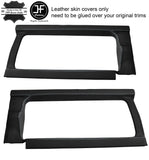 WHITE STITCH 2X REAR WINDOW PANEL TRIM LEATHER COVERS FOR DEFENDER 110 CSW