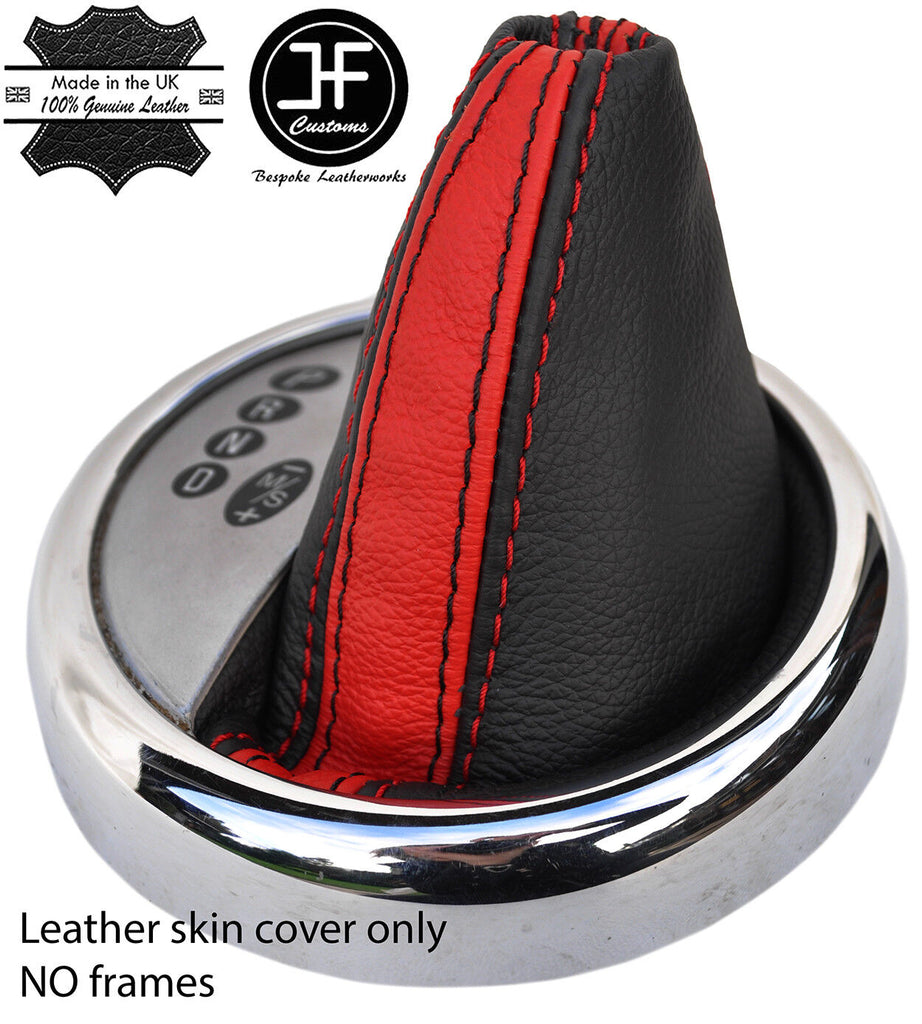 BLACK & RED STRIPE LEATHER AUTOMATIC GEAR GAITER FOR BMW MINI R52 R53 01-06