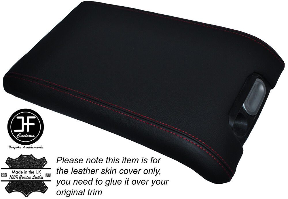 RED STITCHING LEATHER ARMREST LID SKIN COVER FITS FORD F150 F-150 FX4 09-14