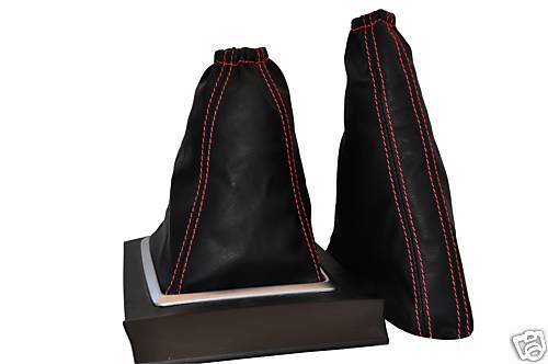 red stitch FITS FORD FOCUS MK3 05-08 LEATHER GEAR+HANDBRAKE GAITER CUSTOM NEW