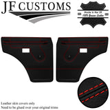 RED STITCH LEATHER 2X REAR DOOR+HANDLE COVERS FOR LAND ROVER DISCOVERY 89-98