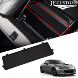 RED STITCH STORAGE CUBBY BOX LEATHER COVER+FRAME FOR MAZDA MX5 MK4 ND 15-20