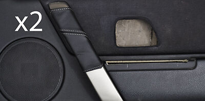 grey stitch FITS LAND ROVER FREELANDER 04-06 2 X FRONT HANDLE LEATHER COVERS