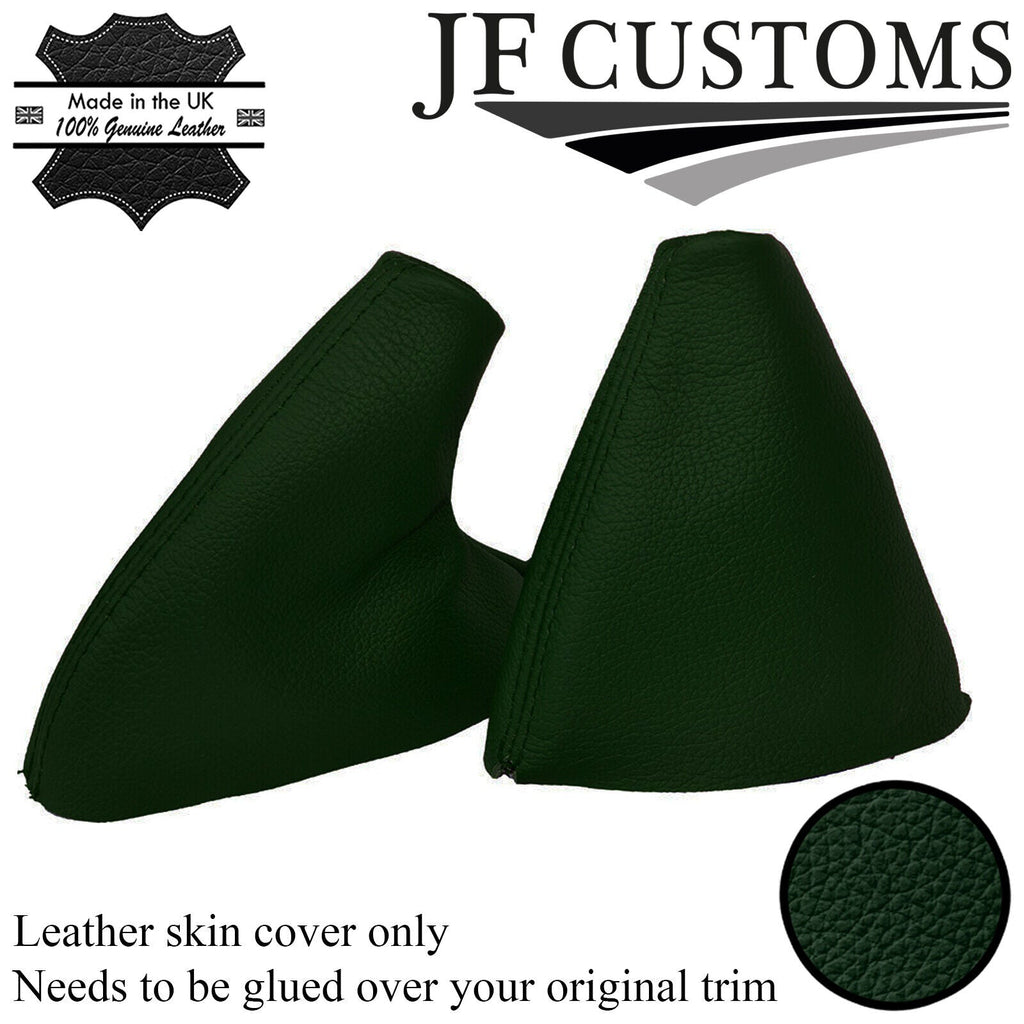 DARK GREEN LEATHER SKIN MANUAL GEAR & HANDBRAKE GAITERS FITS MG MG TF 2002-2005
