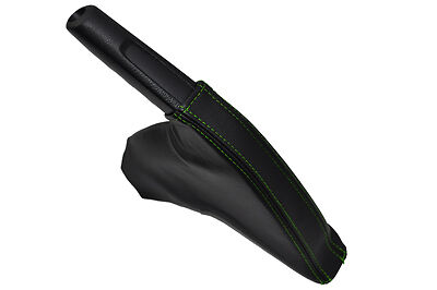 FITS FORD FIESTA MK7 08+ HANDBRAKE GAITER green stitching CUSTOM NEW MADE IN UK