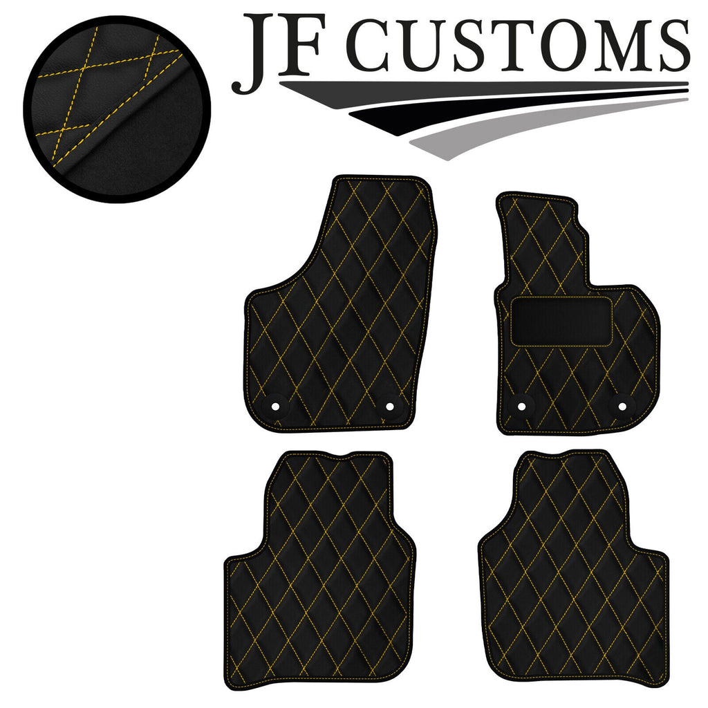 YELLOW DIAMOND VINYL 4X TAILORED FLOOR CARPETS FOR SKODA SUPERB MK2 08-15 JF1