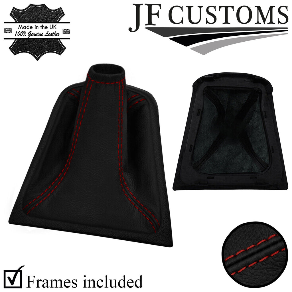 D RED STITCH LEATHER GEAR GAITER+SURROUND+FRAMES FOR JAUAR X-TYPE 01-11