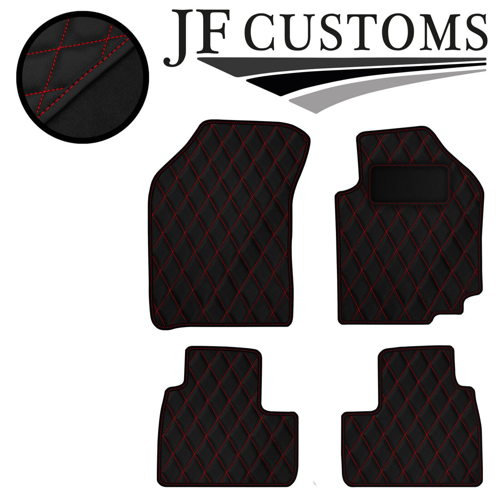 RED DIAMOND STITCH VINYL 4XTAILORED FLOOR CARPET FOR SUZUKI SWIFT AUTO 05-10 JF1