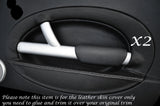 WHITE STITCH 2X DOOR CARD LEATHER COVERS FITS BMW MINI COOPER ONE S 2001-2004