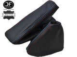 FITS BMW E46 SMG GEAR STICK HANDBRAKE GAITER REAL BLACK LEATHER TRI STITCHING