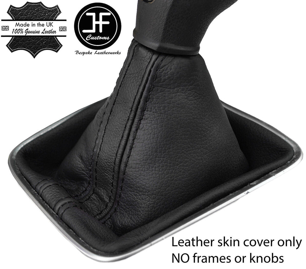 BLACK & BLACK STRIPE GENUINE LEATHER GEAR GAITER FITS SEAT ALHAMBRA 11-18