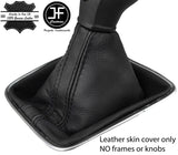 BLACK & BLACK STRIPE GENUINE LEATHER GEAR GAITER FITS SEAT ALHAMBRA 11-18